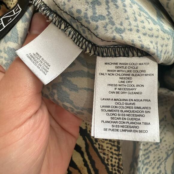 Great Jones Snake Print High Neck Drape Top Blouse Sleeveless Size Small - Picture 10 of 11